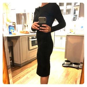 Lulus black open back midi dress